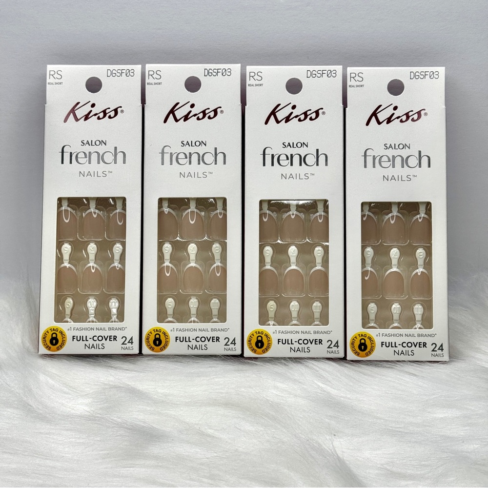 Kiss Salon French Press-On Nails Real Short DGSF03 Moon Pink 4 Pack Discontinued